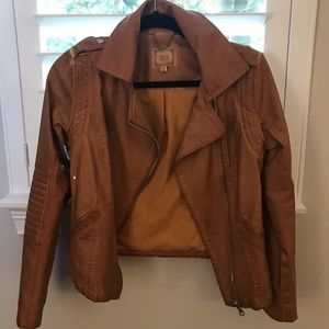 Vegan leather moto jacket